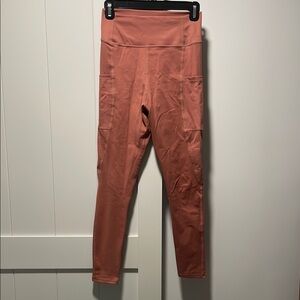 Women's High-Waisted Leggings - Rust